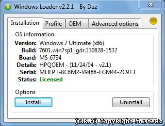 Windows Loader v2.2.1 by DAZ